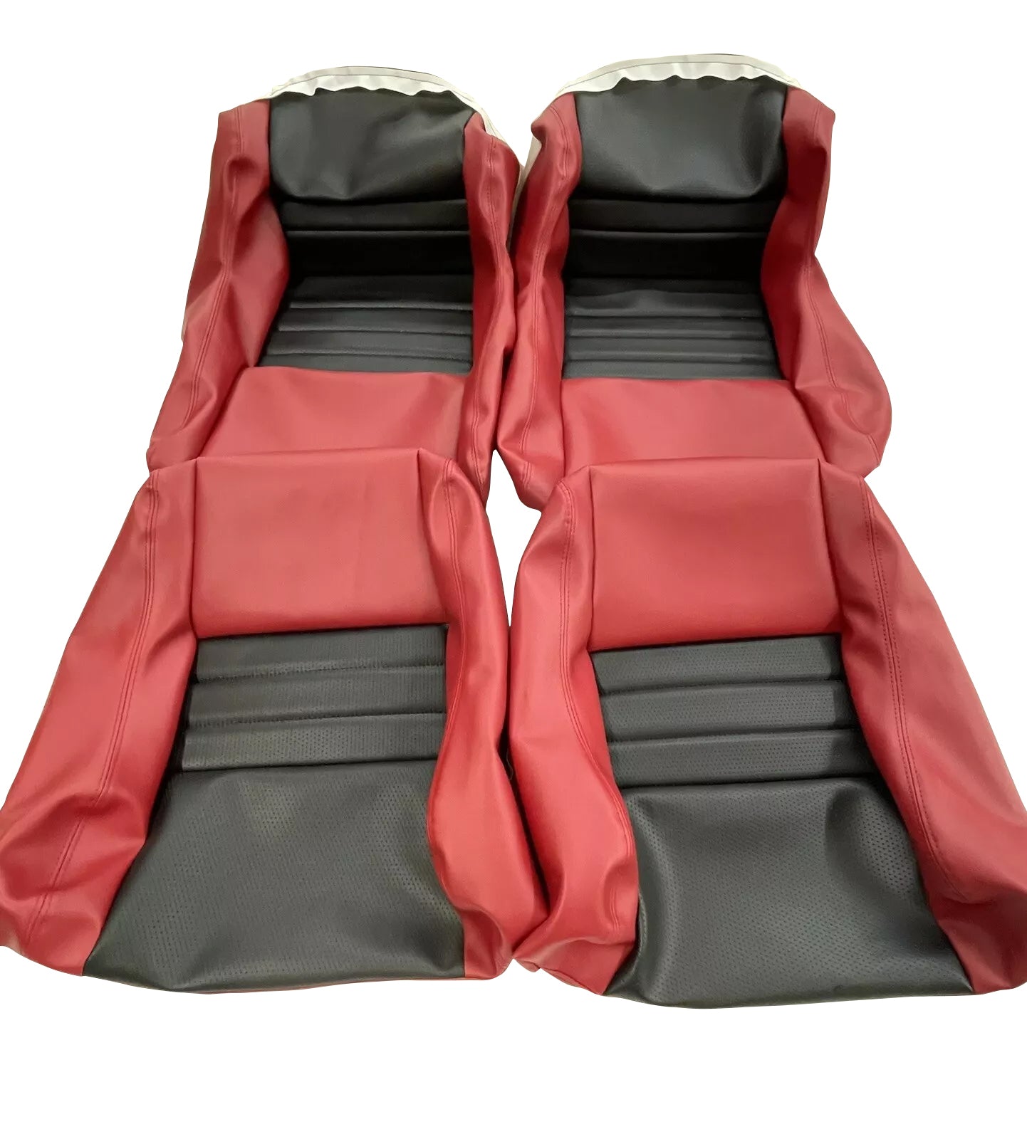 1979-1982 Corvette Seats Cover(2" bolster)RED / BLACK PERFORATE INSERT