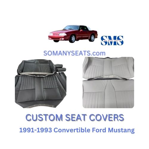 1991-1993 Ford Mustang Convertible Seat Covers Upholstery Kit - Front and Rear Set