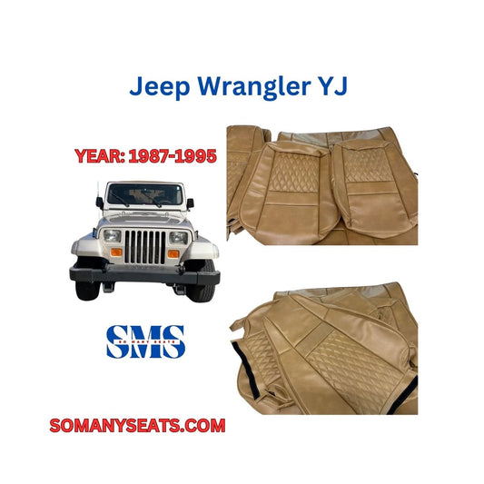 1987-95 Jeep Wrangler YJ Premium Custom Seat Covers - Spice or Gray