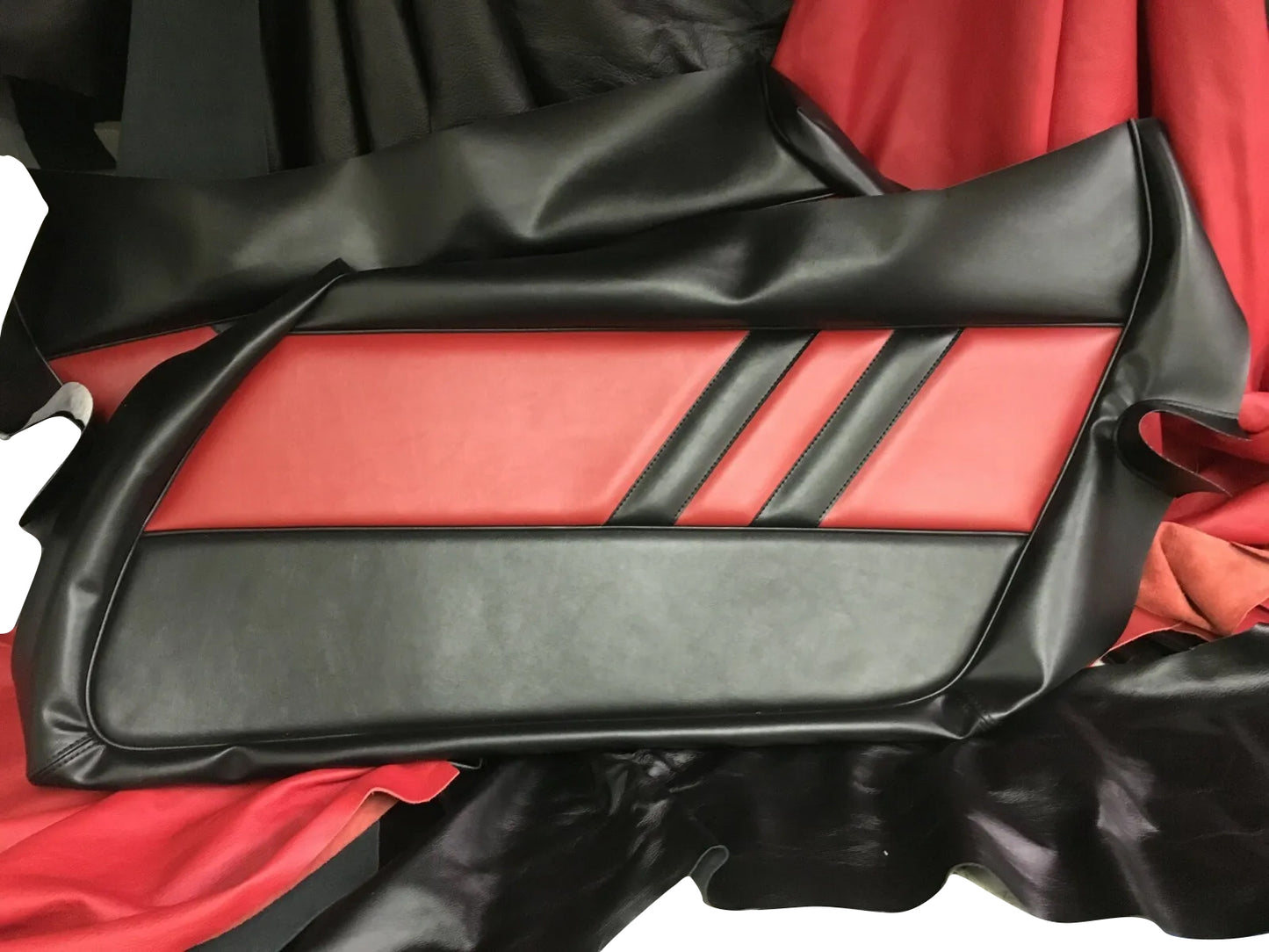 1978-1981 Corvette Door Panels Covers(PAIR L/R )Black and Red center