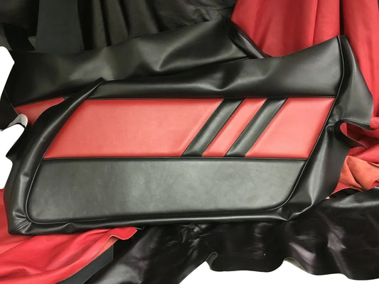 1978-1981 Corvette Door Panels Covers(PAIR L/R )Black and Red center