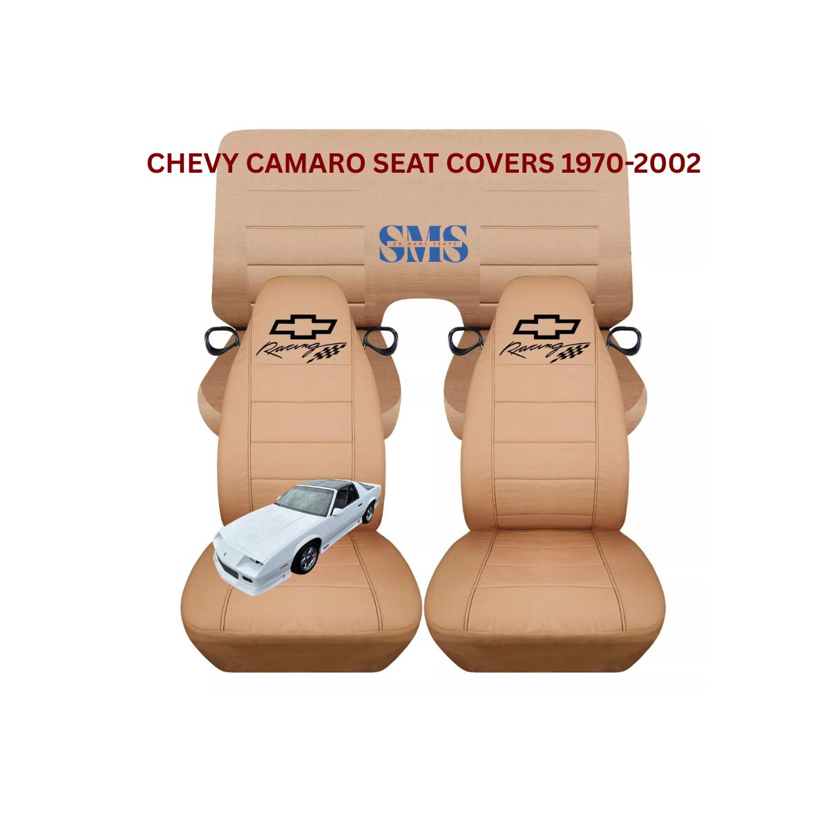Fits 1970-02 Chevy Camaro Coupe/Convertible Front and Rear seat covers W/design
