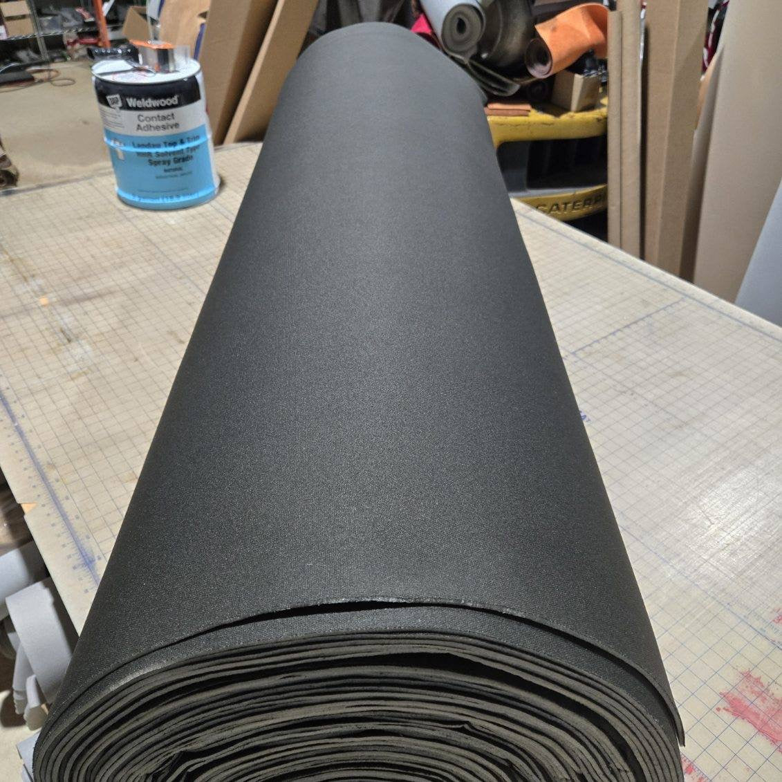 Black Headliner Fabric with Foam Backing Flat Knit Sold By The Yard 60" wide