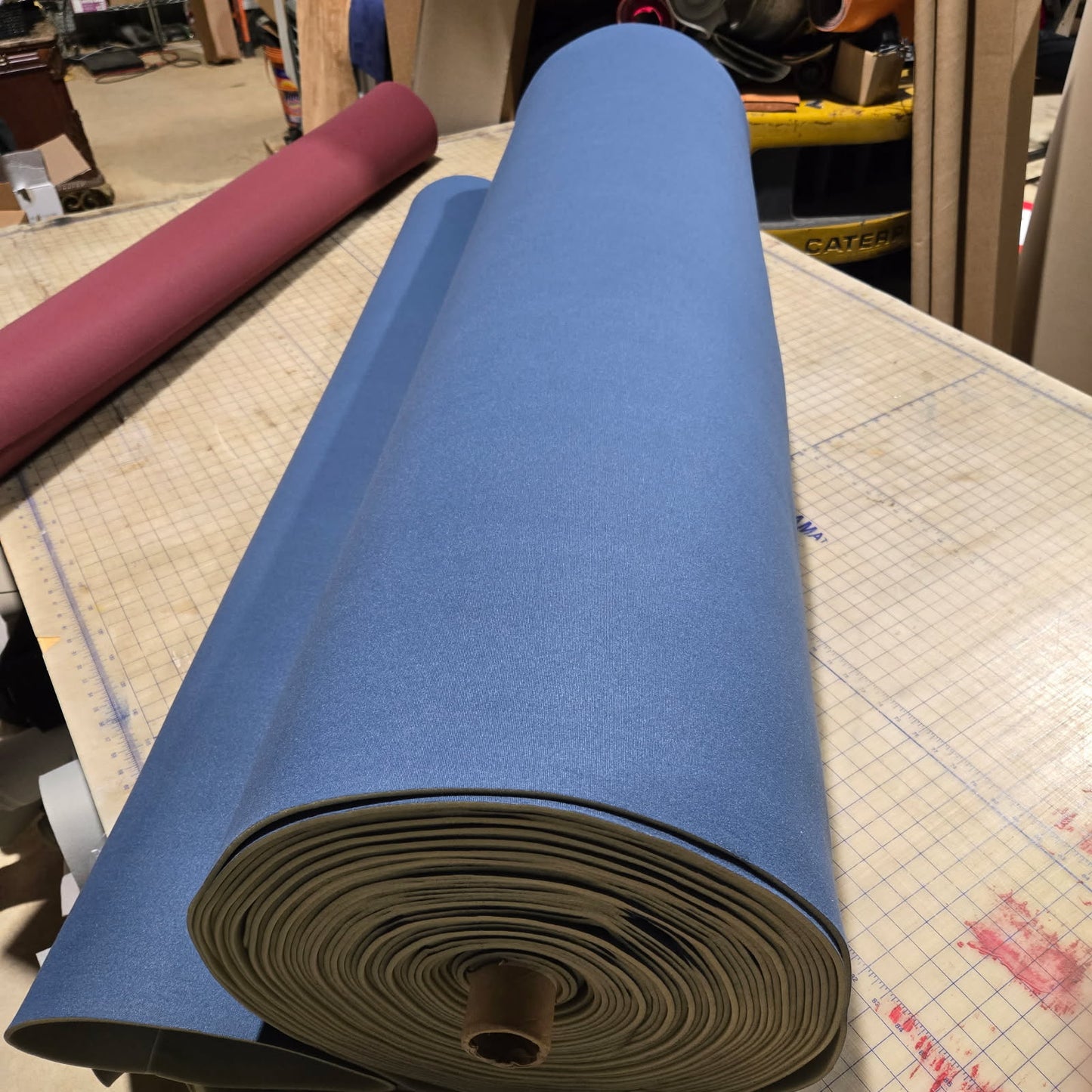 Blue Brushed Headliner Fabric with Foam Backing Sold By The Yard 60" wide