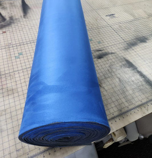 Suede Foam Backed Royal Blue Stretch Headliner Fabric 60" wide