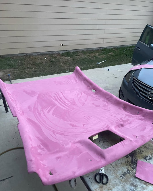 Suede Headliner Pink Fabric Foam Backed Headliner Fabric 60"wide