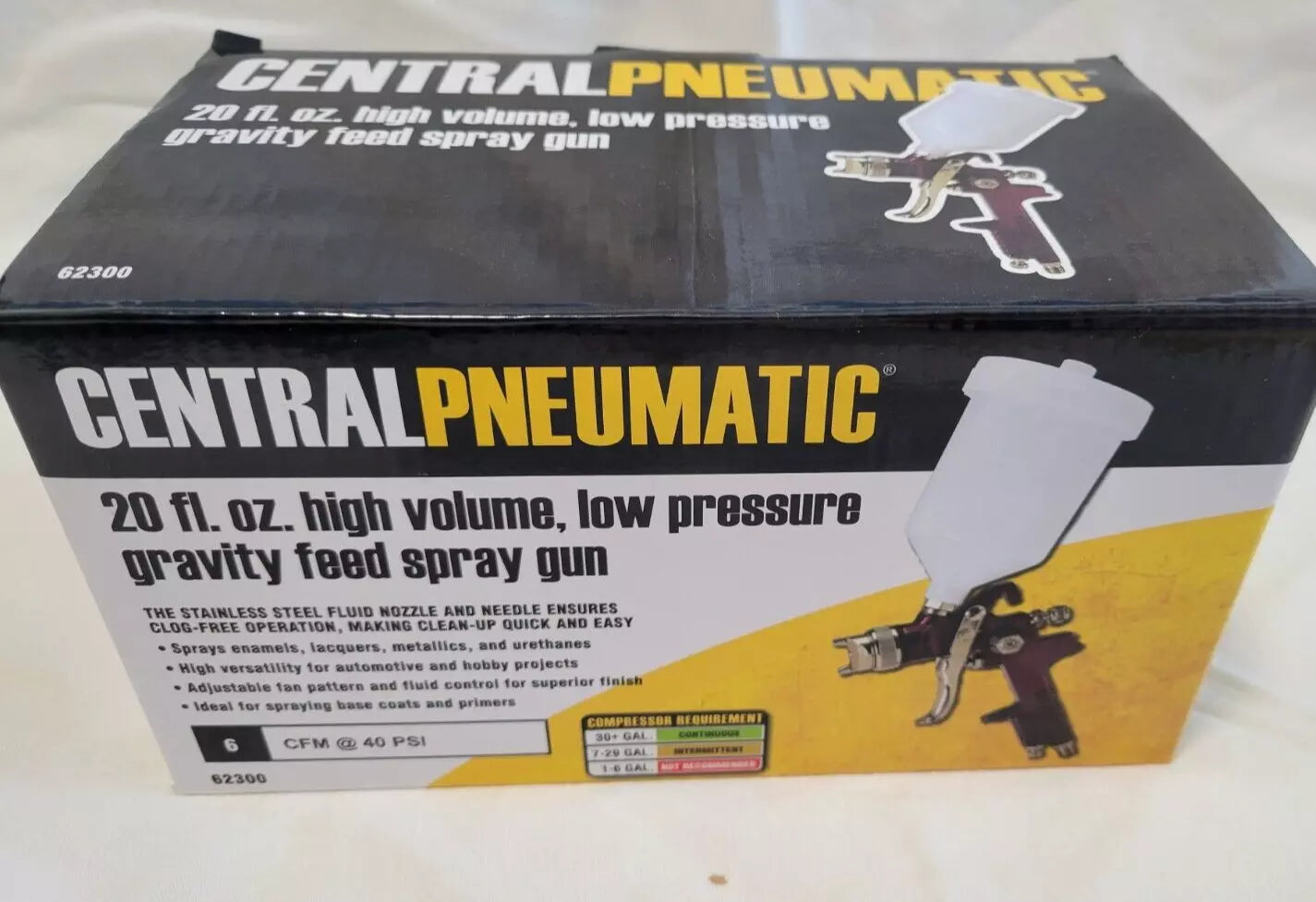 20 Oz. HVLP Gravity Feed Paint Spray Gun Air tool 20-50 PSI