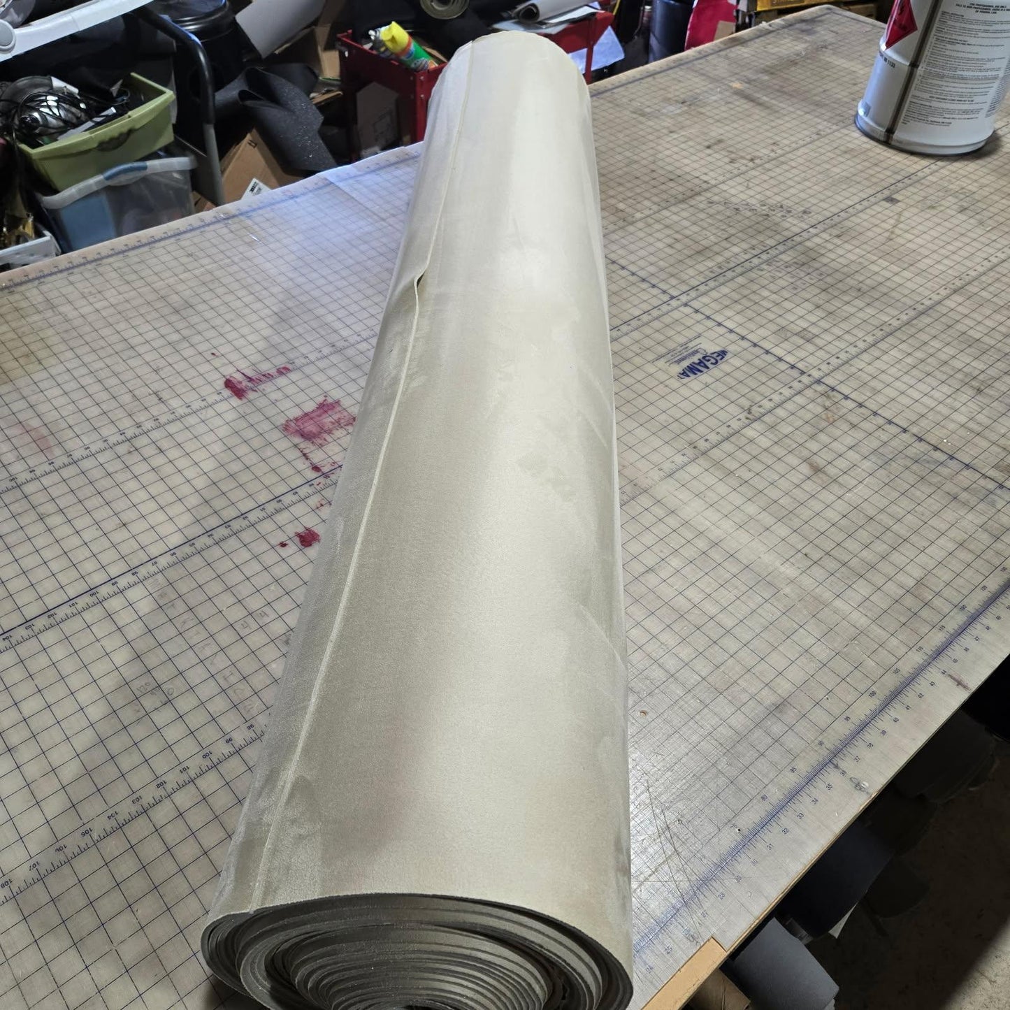 Beige Suede Headliner Foam Back Stretch Fabric Sold By The Yard 60" wide