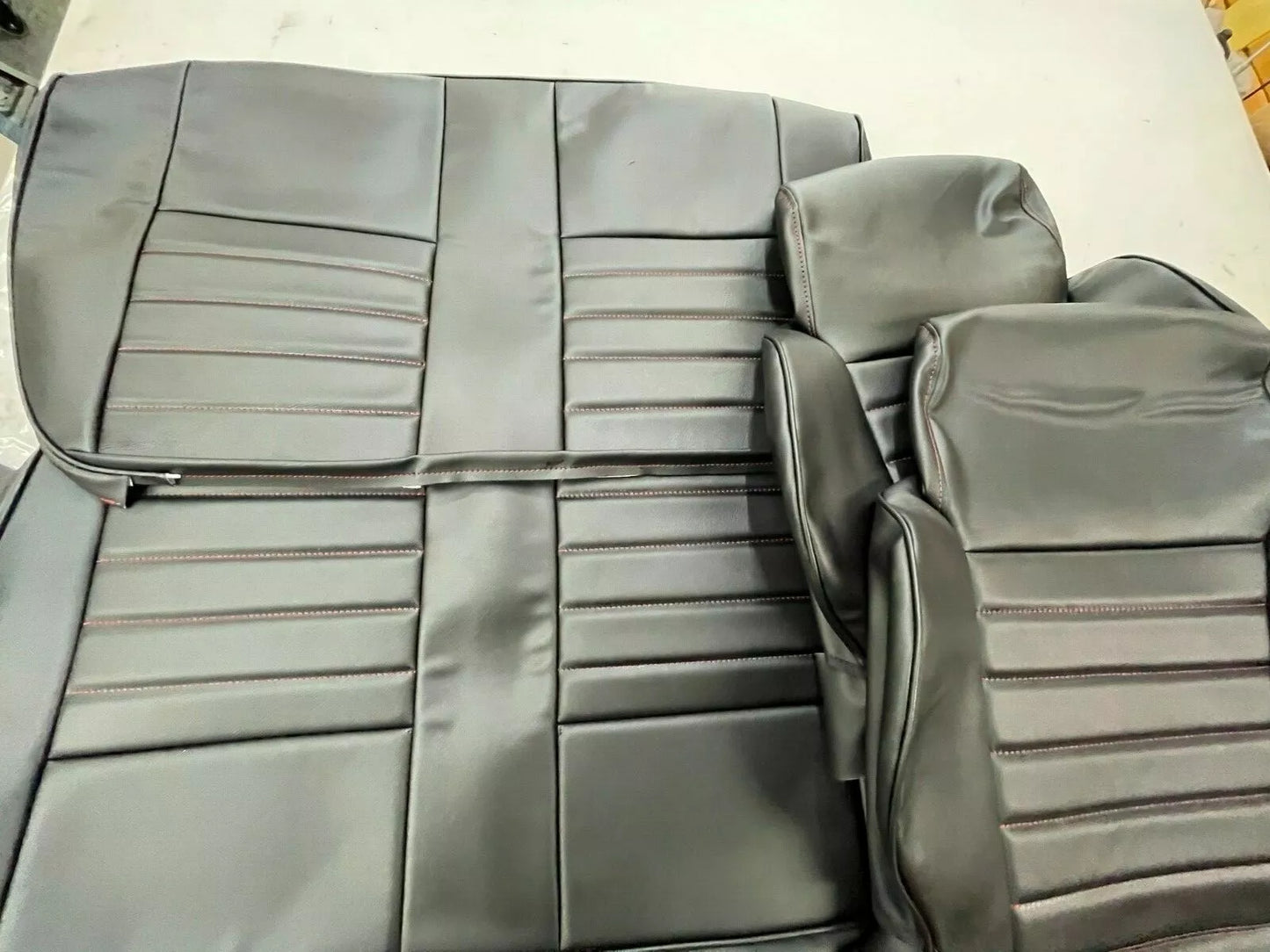 1986-1995 Suzuki Samurai Front / Rear upholstery seat covers RED Stitching