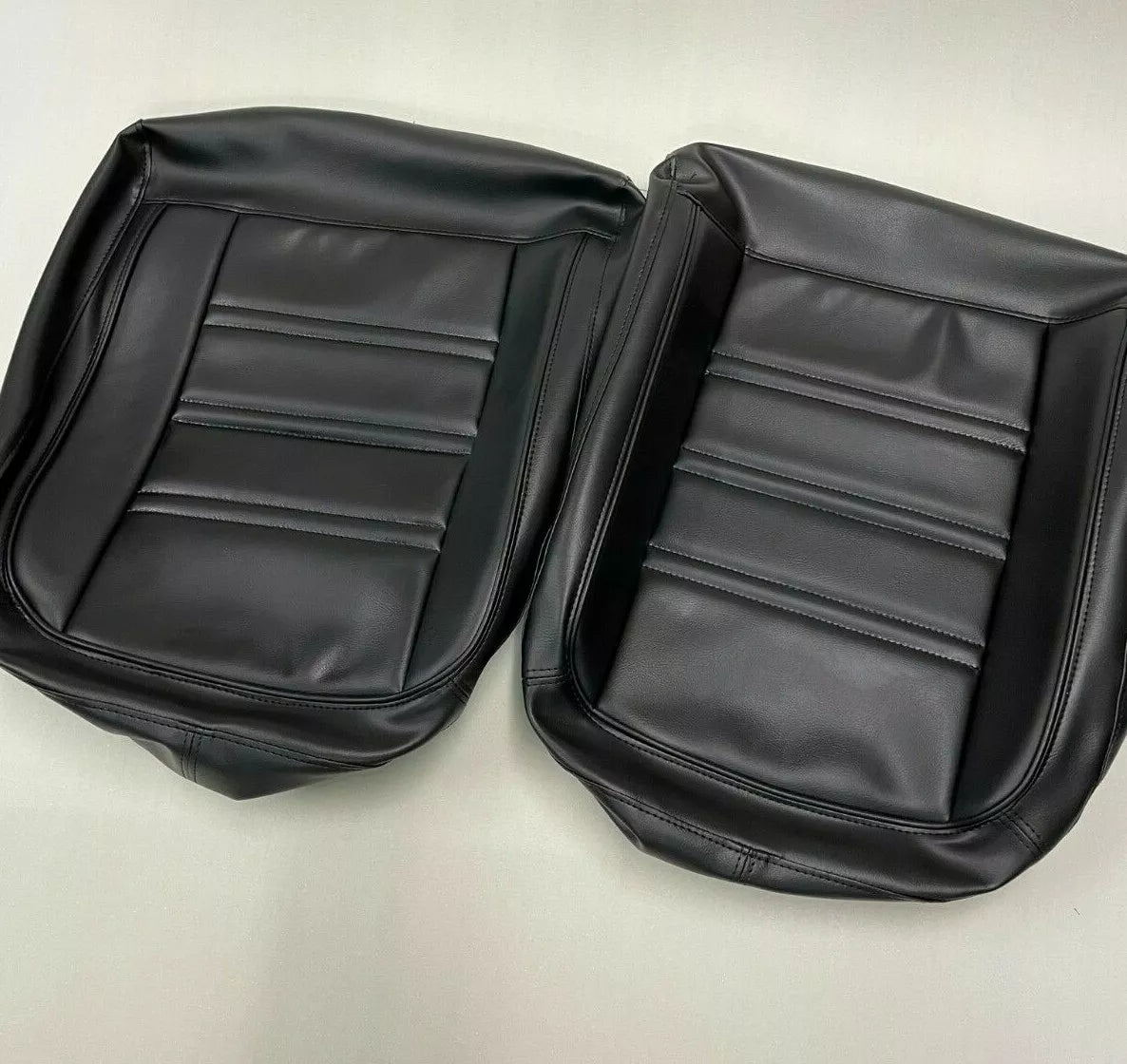 1976-1978 CORVETTE C3 SEATS COVER (ALL BLACK) Leather/Vinyl Side