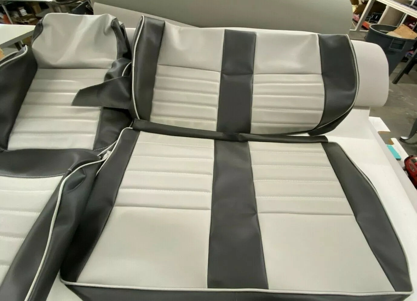 1986-95 Suzuki Samurai seat upholstery replacement covers, Dk Gray / Lt Gray F/R