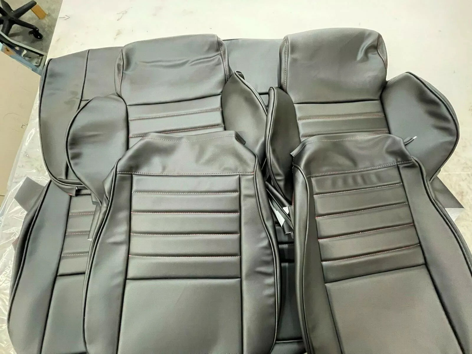 1986-1995 Suzuki Samurai Front / Rear upholstery seat covers RED Stitching