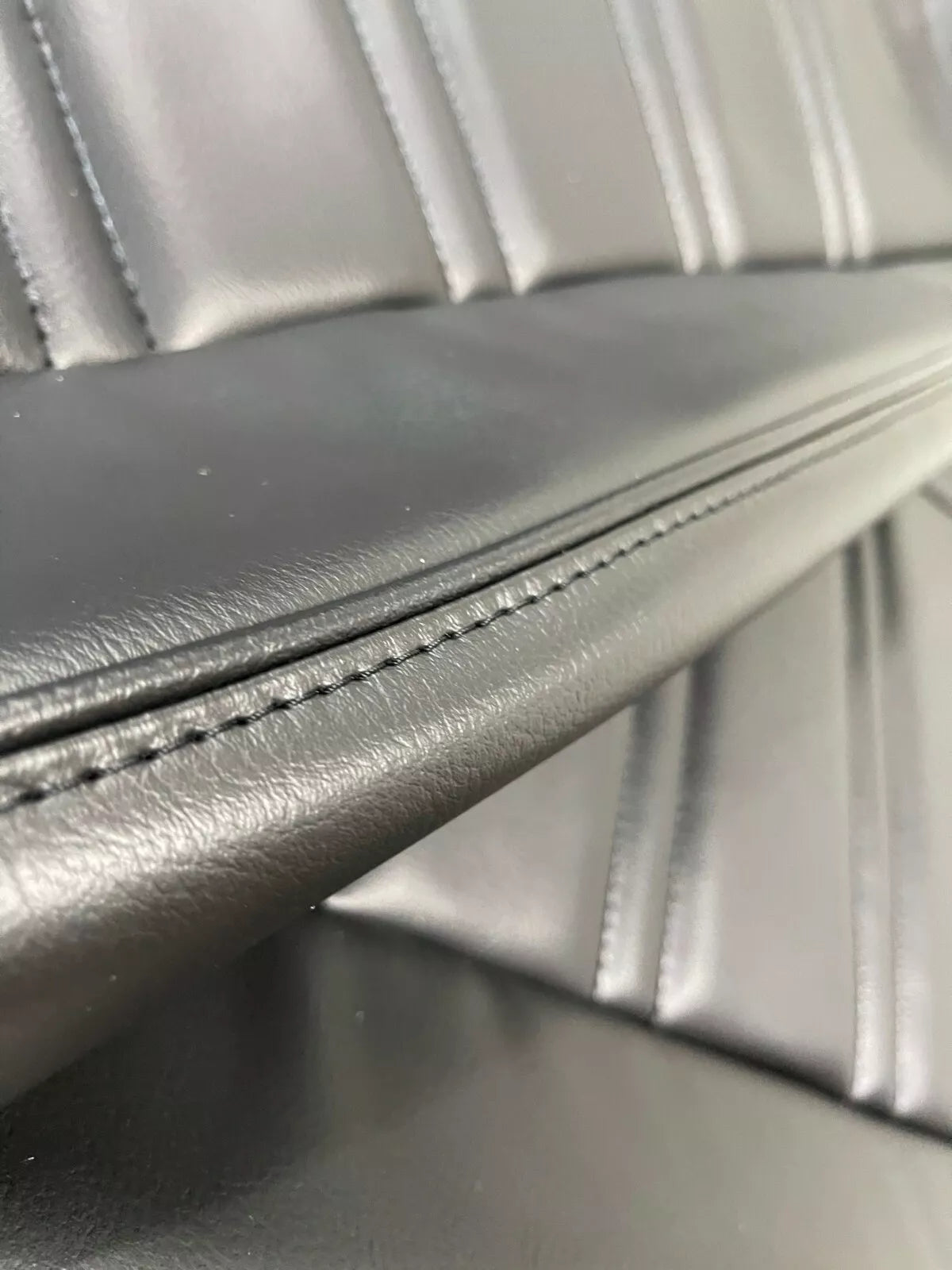 1976-1978 CORVETTE C3 SEATS COVER (ALL BLACK) Leather/Vinyl Side