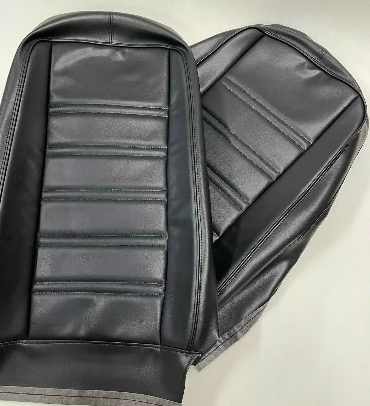 1976-1978 CORVETTE C3 SEATS COVER (ALL BLACK) Leather/Vinyl Side