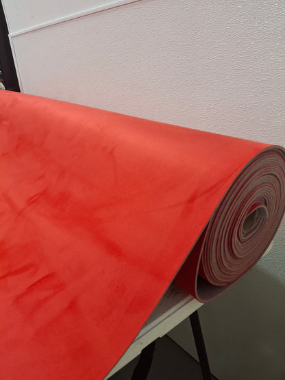 Red Stretch Suede Headliner Foam Back Fabric 60"wide