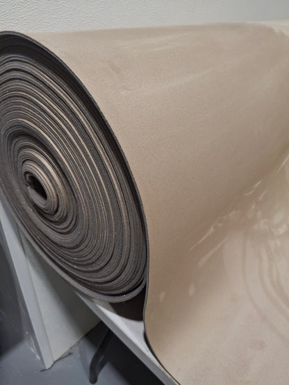 Beige Stretch Suede Headliner Foam Back Fabric 60" wide