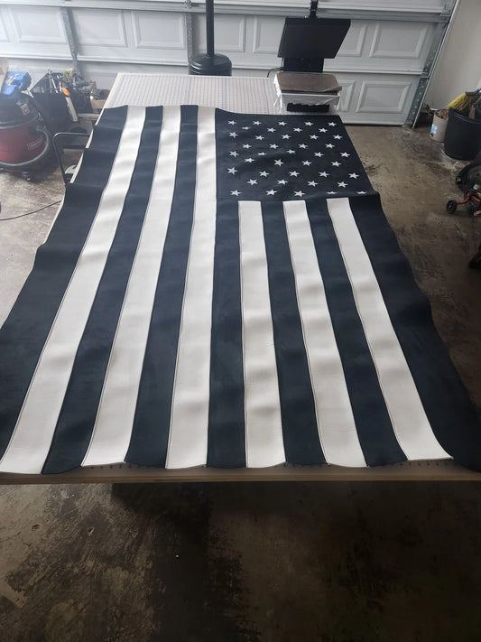 Black/White American Flag Suede Headliner Fabric – Custom Foam Backed (60” Wide) | Made in USA