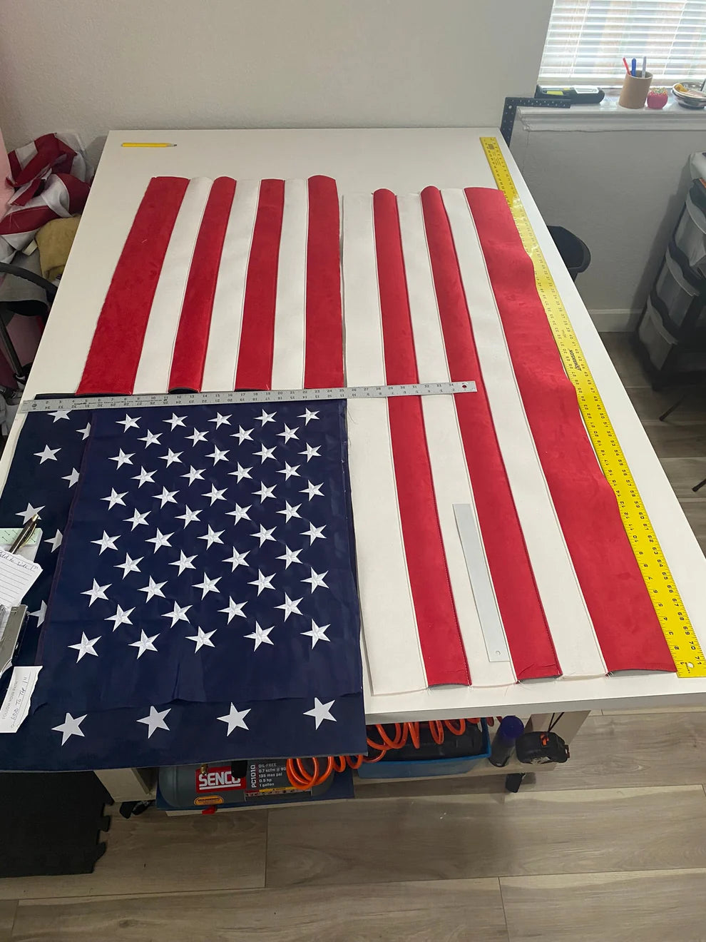 American Flag Suede Headliner Fabric – Custom Foam Backed (60” Wide) | Made in USA