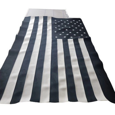 American Flag Suede Headliner Material With Foam Backing (Black & White)