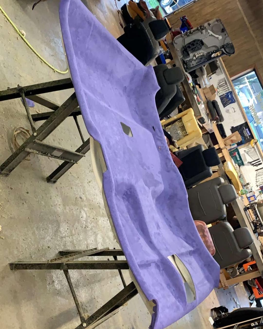 Suede Purple Headliner Foam Back Fabric 60" wide
