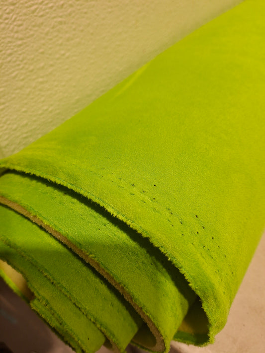 Suede Headliner Lime Green Foam Back Stretch Fabric 60"wide