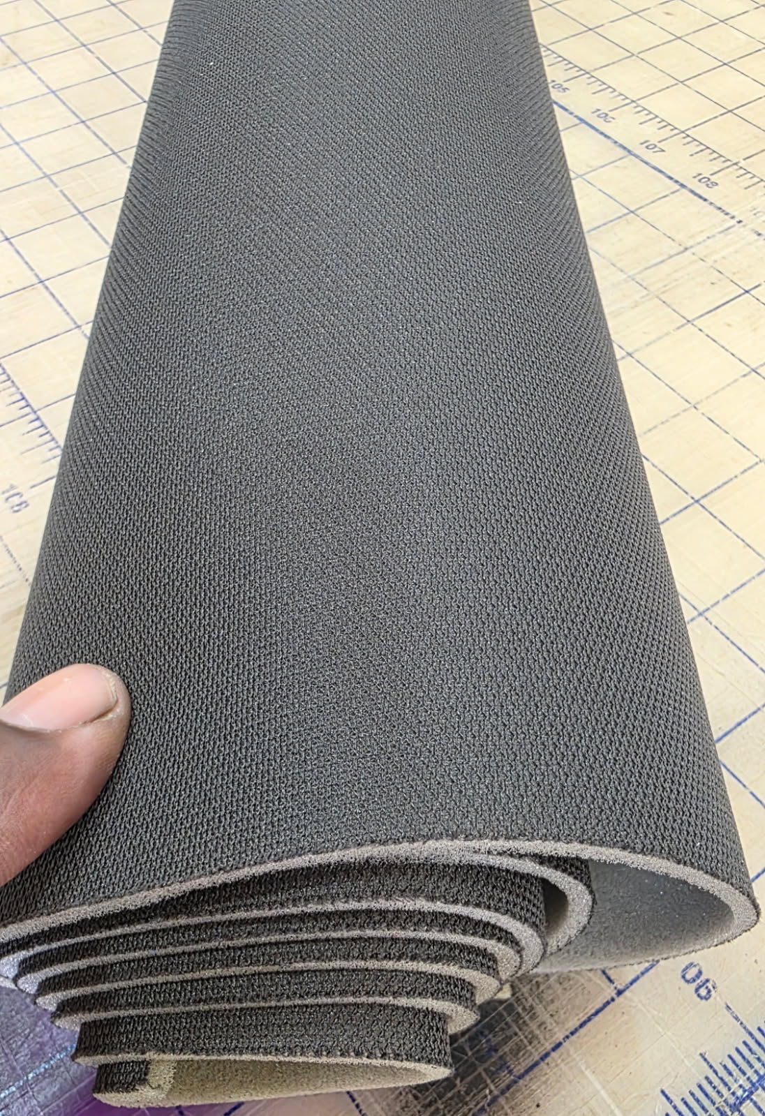 Anthracite Flat Knit Headliner Fabric with Foam Backing Sold By The Yard 60"wide