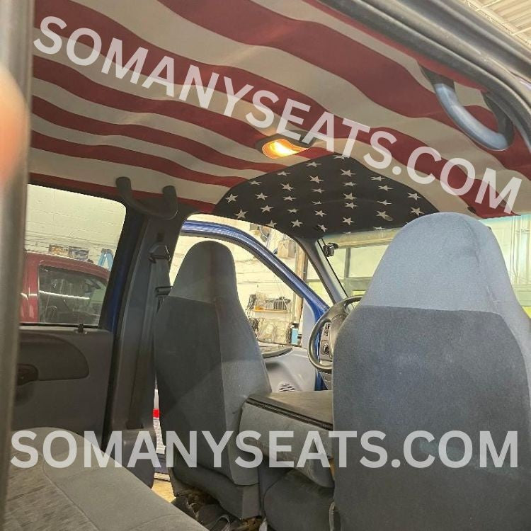 Suede American Flag Headliner 60" Wide